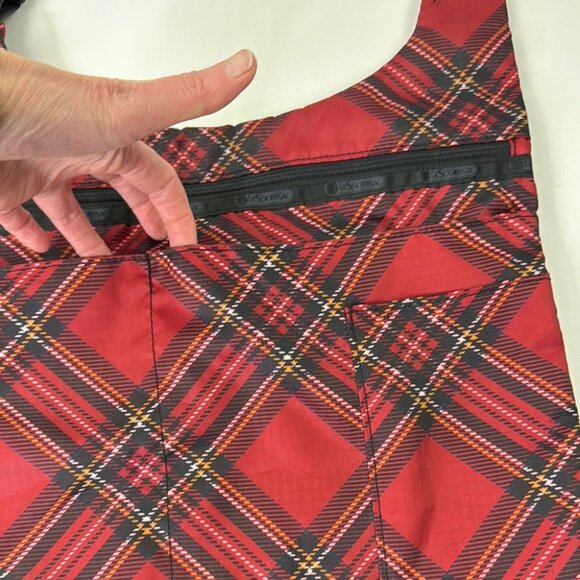 Le Sportsac Tartan Plaid Red Plaid Crossbody Bag - Picture 8 of 11